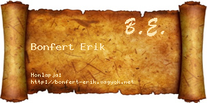 Bonfert Erik névjegykártya